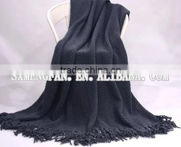 Soft Fluffy 100% Acrylic Knitting Home Bed Throw Blanket