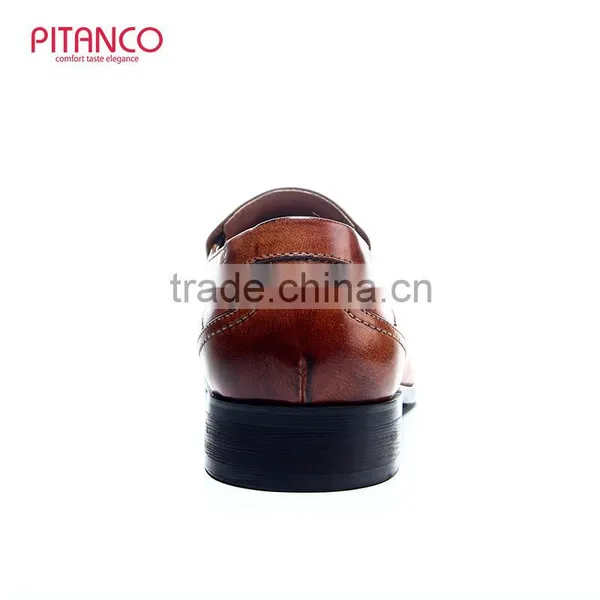 Gentlemen Brown Genuine Leather Mens Dress Shoes photo-3