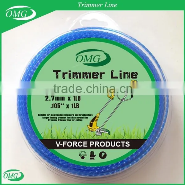 2.4mm x 1LB Square Twisted Nylon Cutting Grass Wire / Nylon Trimmer Line photo-2