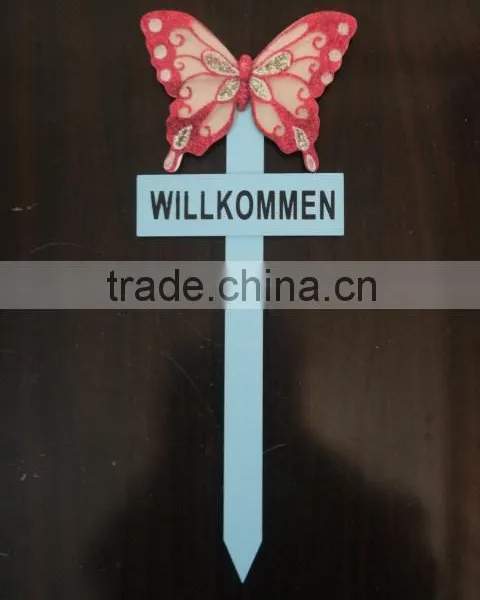 Garden Guide WELCOME WILLKOMMEN Flower Butterfly Designs BSCI Certificate photo-3