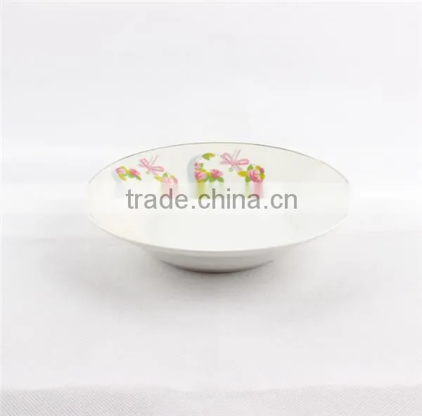Bulk Ceramic Super White, Linyi Hongshun Soup Plate 8" Porcelain Plates