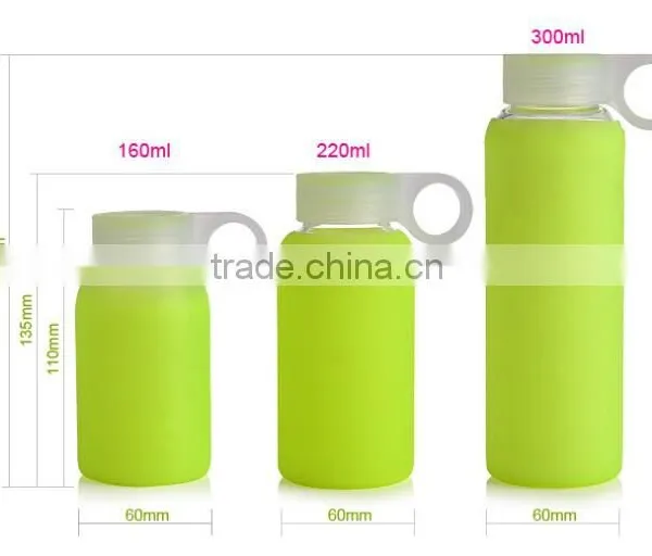 Colorful High Borosilicate Glass Water Bottle With Silicone Sleeve and Handle photo-6