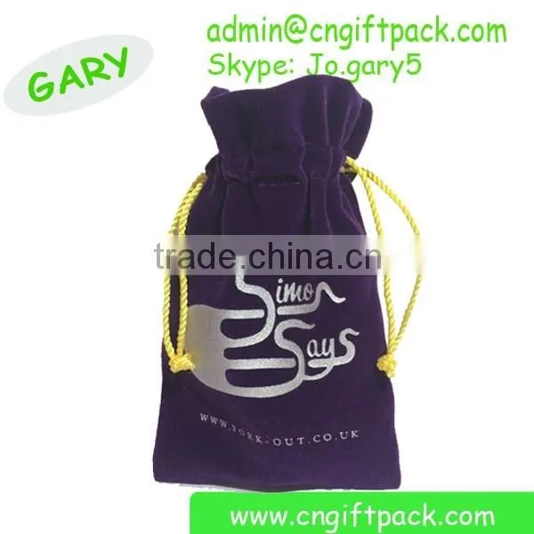 10cmx10cm Black Velvet Jewelry Pouch With Hot Stamping photo-4