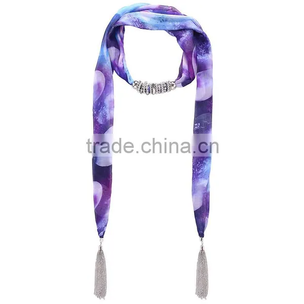 China Fashion Jewelry New Product Soft Chiffon Scarf Fashion Necklaces photo-2