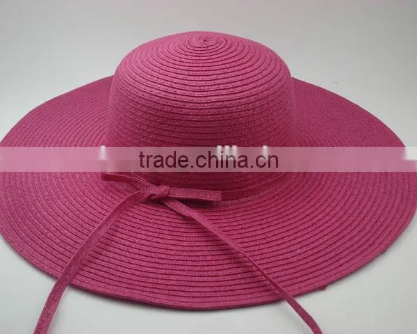 2015 Made in China Best Quality Lady White Straw Hat With Black Bands photo-4