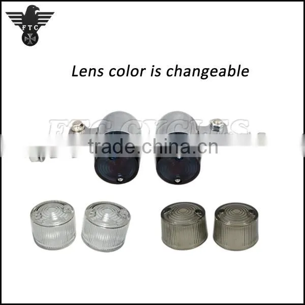Blue Lens Antique Polish Finish Turn Signal Lights for Suzuki Motorcycle photo-5