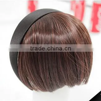 2016 New Style Heat Resistant Fiber Black Hair Curly Bangs photo-3
