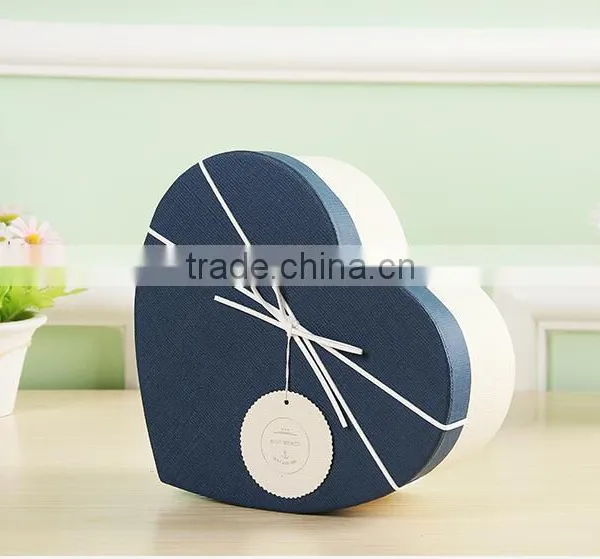 2016 Fashinable Empty Heart Shape Cardboard Gift Box With Ribbon photo-3