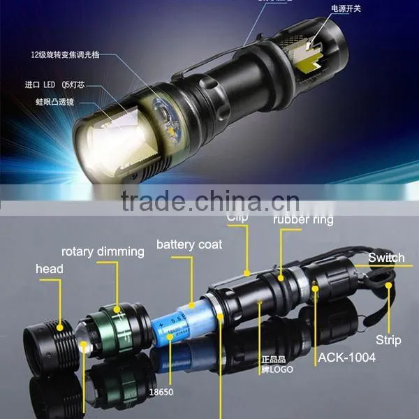 POPPAS T820 Hot Sale XPE Led Adjustable Focus Aluminum Torches and Flashlight photo-2