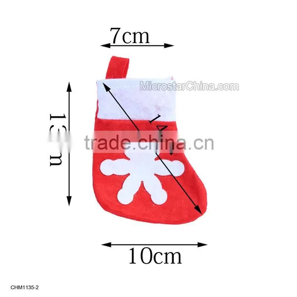 New Mini Christmas Socks Big Snowflakes Adornment Small Socks Cutlery With the Christmas Tree Decorations Supplier's Choice photo-3