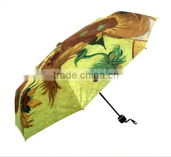 Chinese Style Oil Painting Hot Sale Promotion Folding Umbrella