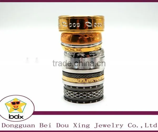 2015 18K Gold Plated Rings 316L Stainless Steel Rings for Men Women Engagement Wedding Classic Jewelry Size 4 to 14 Men Rings Quality Choice photo-3
