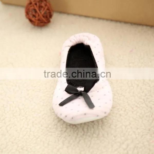 Bowknot Soft Flat Style Women Snow Dance Shoes photo-2