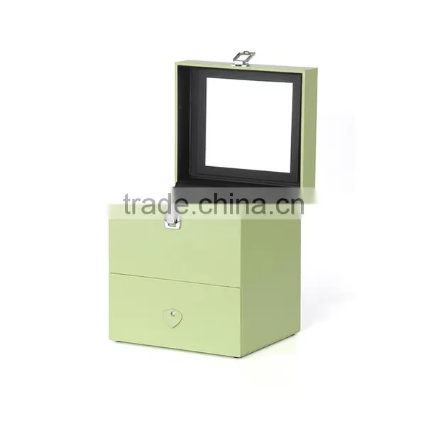 Small Mobile PVC Leather Cosmetic Box Makeup Beauty Case With Drawer Mirror photo-5