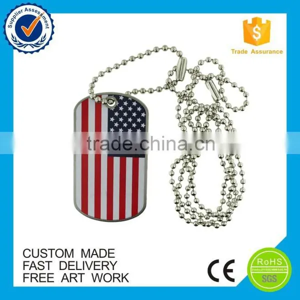 American Country Flag Stainless Iron Cheap Custom Metal Printed Dog Tag photo-2