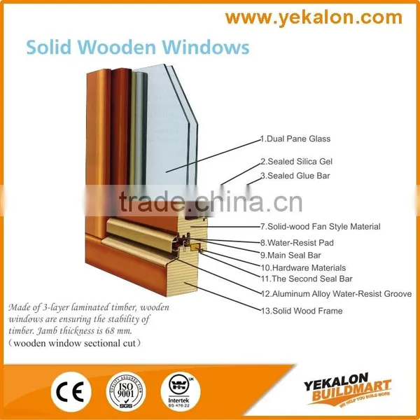 Yekalon High Quality Casement Or Sliding Wood Window photo-6