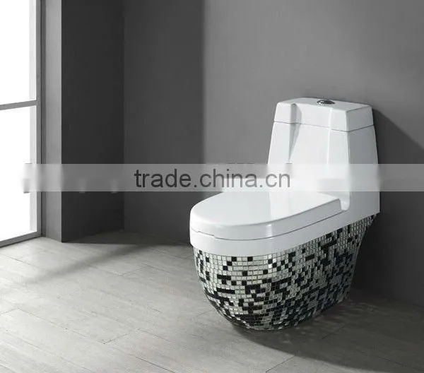 water saving toilet,siphonic toilet with mosaic