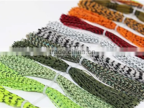 Silicone Legs Barred Color Pearl Flake Fly Tying Material Squid Rubber Thread Silicone Skirts