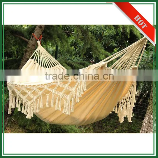 Wholesale Cheap Custom Linen Cotton Camping Outdoor Hammock With Macrame photo-3