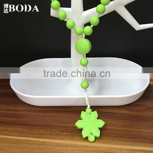 Beaded Statement Teething Nevklace Silicone Necklace photo-2