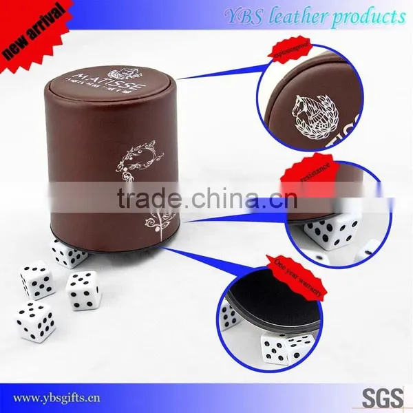 Customized Logo pu Leather Dice Cup With Dices photo-2