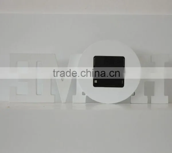 White Funny Wooden Clock photo-2