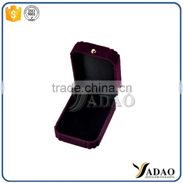 Customized With Botton Flocking Velvet Cover Ring Packaging Box photo-5