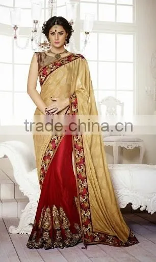 OFF WHITE GEORGETTE ON NET SAREE photo-3