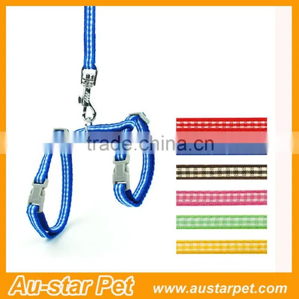 Grid Markings Factory Price Nylon Cat Pet Harness / Leashes photo-2