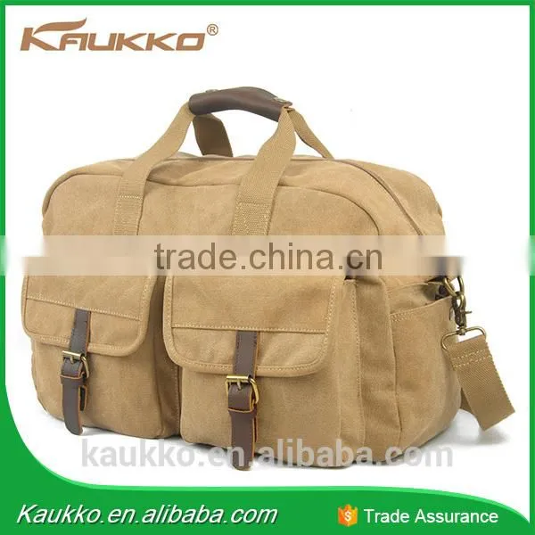 Vintage Canvas Leather Foldable Luggage Travel Bags Cheap Price