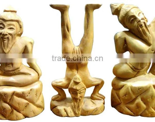 Yoga Yogi Statue India Handmade Handicraft Statue Murti Sculpture Artisan India Carving Guru Baba Ramdev photo-3