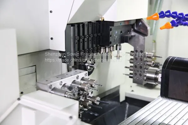 SZ-255E Dual Spindles 5 Axis 25mm Diameter Swiss Type Automatic Lathe Sliding Head Screw Machine photo-2