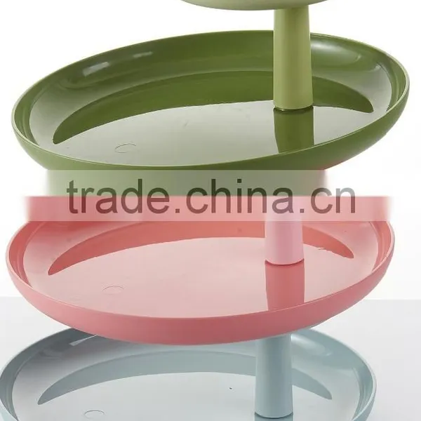 Plastic DIY Round Two Layer Fruit Tray photo-2
