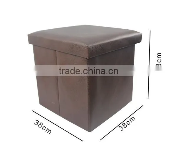 Store More Leather Folding Storage Stool With Buttons photo-3