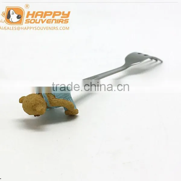 Custom Design Tableware 3D Resin Headstainless Steel Spoon and Fork for Kids photo-4