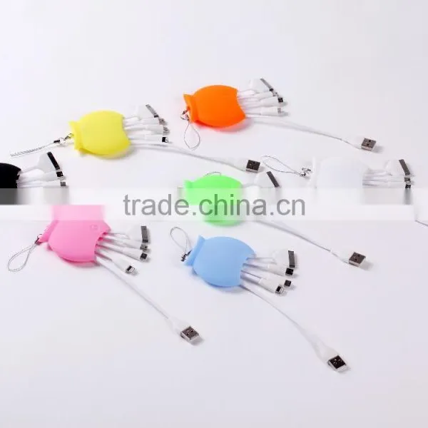4 in 1 USB Sync Data Charger Cable Key Chain Ring For Iphone Samsung Android photo-4