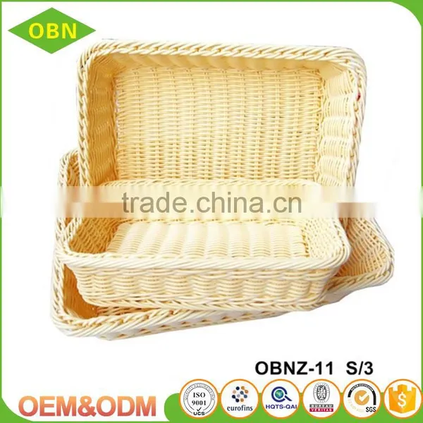 Custom Cheap Stackable Woven Heated Durable Rising Square Plastic Bread Fruit Basket photo-3