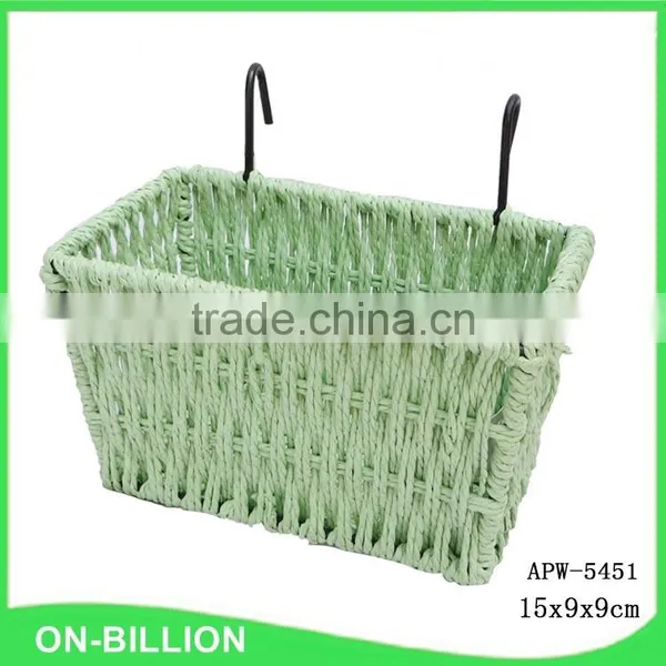 Fancy Colored Paper Rope Weaving Hanging Storage Baskets photo-6