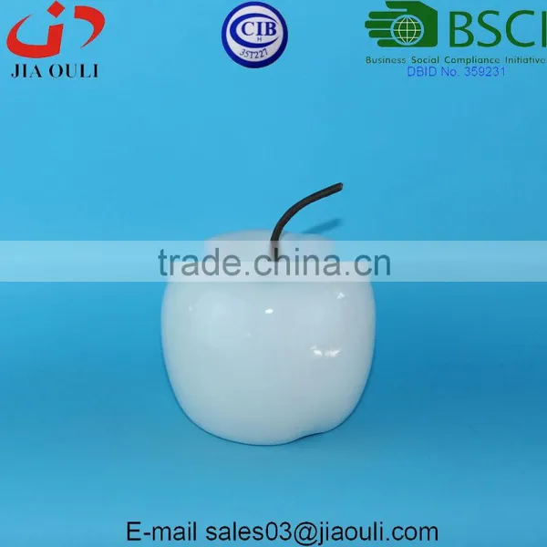 BSCI Audit Factory Decorative Ceramic Apple, Ceramic White Apple Decorative Fruit photo-3