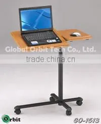 Black Laptop Cart, Computer Stand With Adjustable Table Top and Casters photo-5