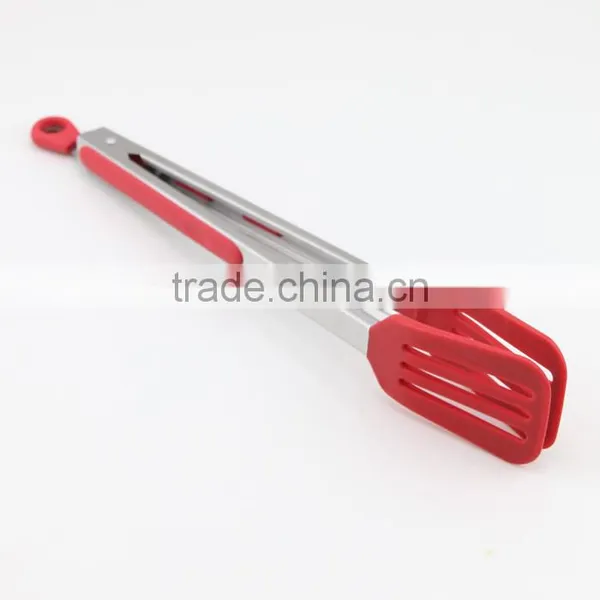 Silicone Stainless Steel Kitchen Tongs With Locking Clip photo-2