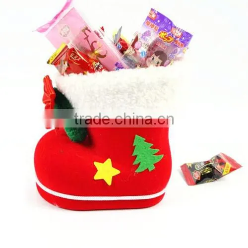 2016 New Product Cheap Christmas Decorations Flocking Boots Candy Boots Christmas Socks Creative Gift photo-3