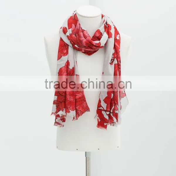 2016 Fashionable Lady Pashmina Scarf Print Polyester Scarves Wholesale photo-3