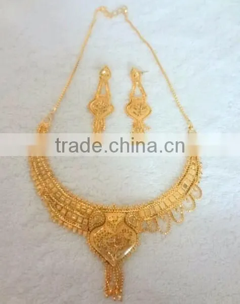 Fancy Micro Gold Plated Necklace and Pendant Sets photo-3