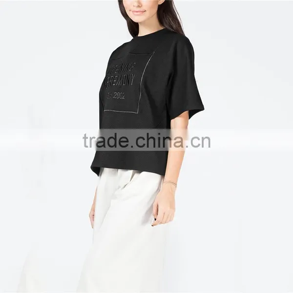 Black Logo Pique Boxy T-shirt Made in Peru t Shirts photo-4