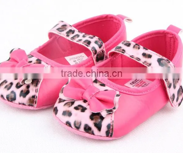 2014 Fashion New Arrival Baby Girls Leopard Leather Shoe Brand New Baby Girls Leather Shoes photo-3