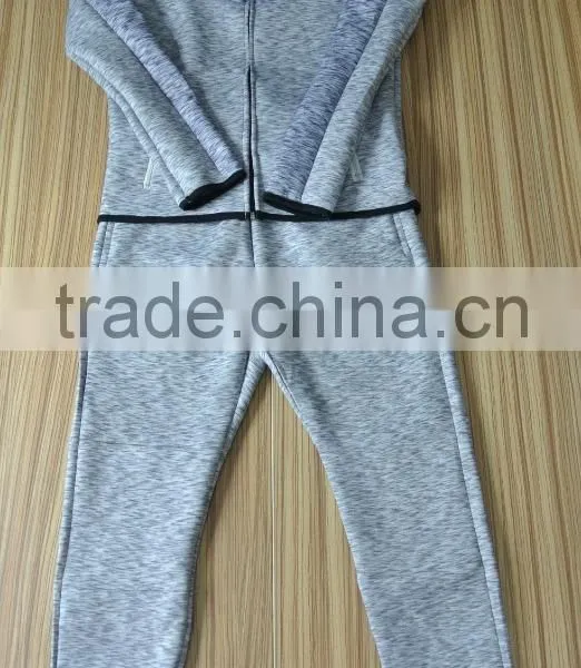 Mens Slub Tracksuit Plain Air Layer Tracksuit Gym Fitness Tracksuits photo-2