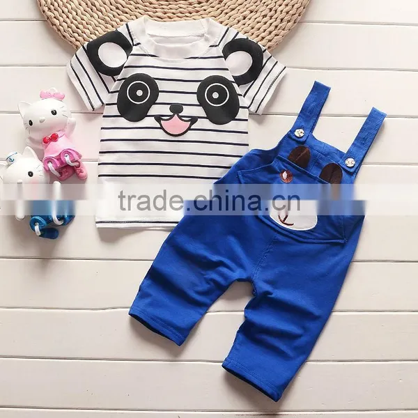 2016 New Design Cute Cartoon Bear Pattern Cotton Long Sleeve T-shirt High Qulaity Jeans Baby Boy Clothes 1st Birthday Outfits photo-3