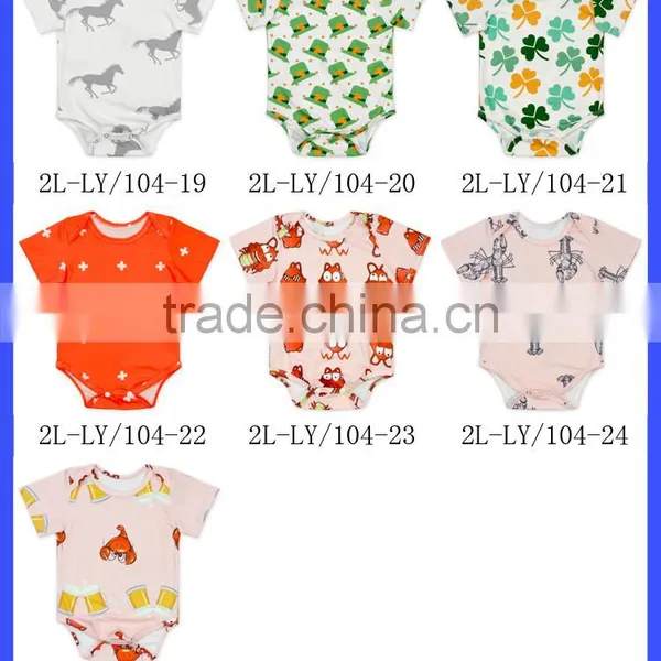 Summer Kids Modeling Clothes Short Sleeve Orange Elastic Cotton Spandex Bodysuit Romper Jumpsuit photo-6
