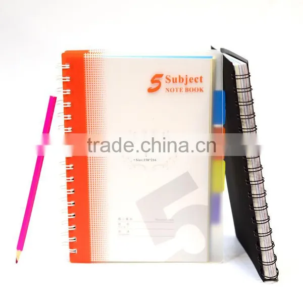 Transparent PVC Cover Spiral Binding Notebook Cheap Student Exercise Notebook Custom Diary Notebook With Index Tab photo-4